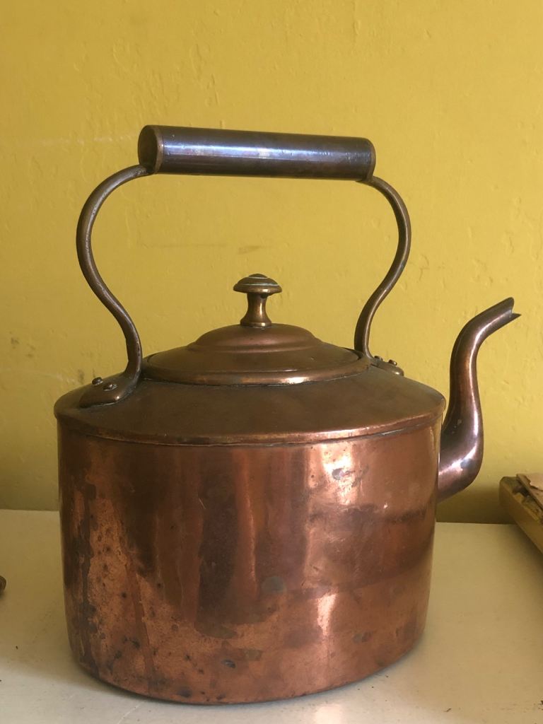 Large antique copper pot kettle 