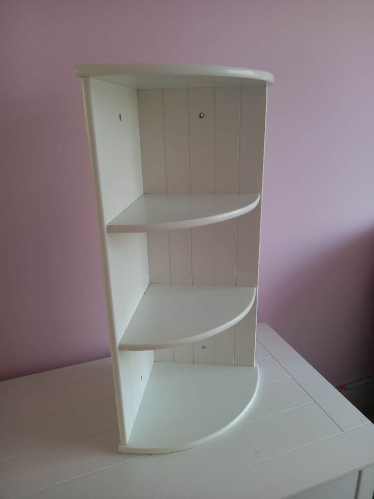White Kitchen Corner Shelf Unit – Good Condition