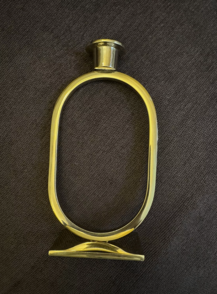 Bungalow Gold Tone Metro Ellipse Modern Design Candle Holder 19x10cm