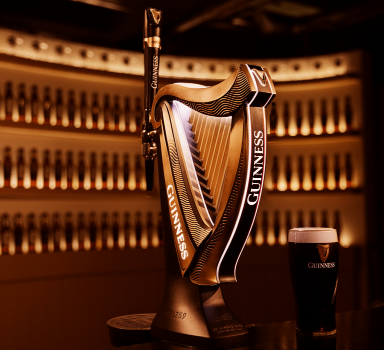 GUINNESS HARP FONT BEER PUMP & DRIP TRAY: - PUB, MICROPUB, HOME BAR, MAN & WOMAN CAVE