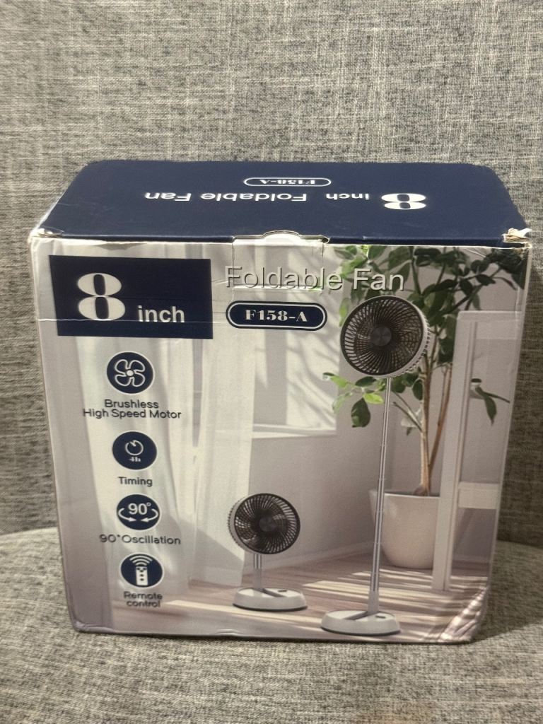 8-inch Foldable Fan F158-A with Remote – As Good As New