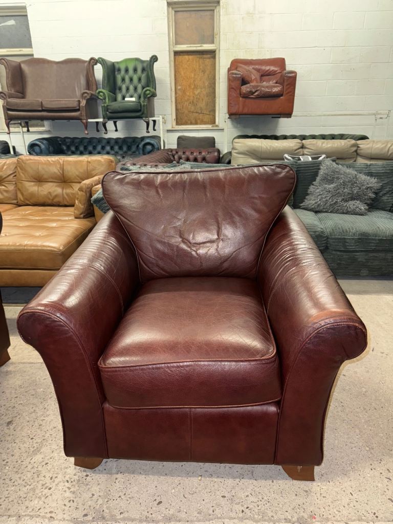 Marks & spencer abbey brown real leather chair