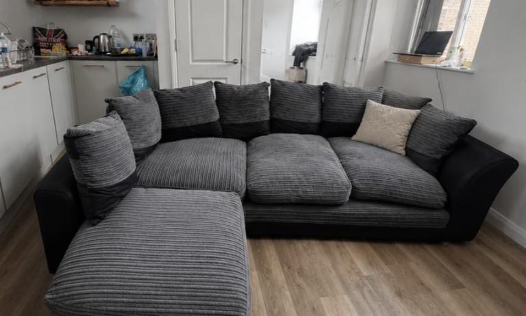 Large Grey Corner Sofa – Good Condition, Comfy for £140
