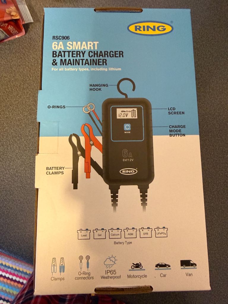 6A RING Smart Battery Charger&Maintainer Brand NEW, Unused