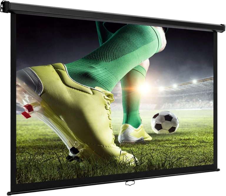 VonHaus 78-Inch Projector Screen for Wall or Ceiling Mounting | (W) 172 x (H) 97 Centimeters