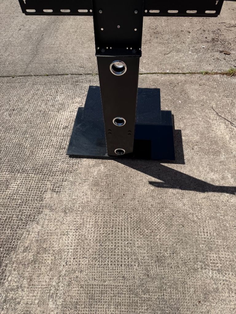 Black TV Stand with Glass Base – Good Condition