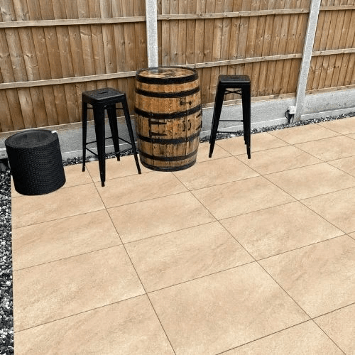 Hammerstone Beige Porcelain Paving Slabs 600x900mm x 20mm