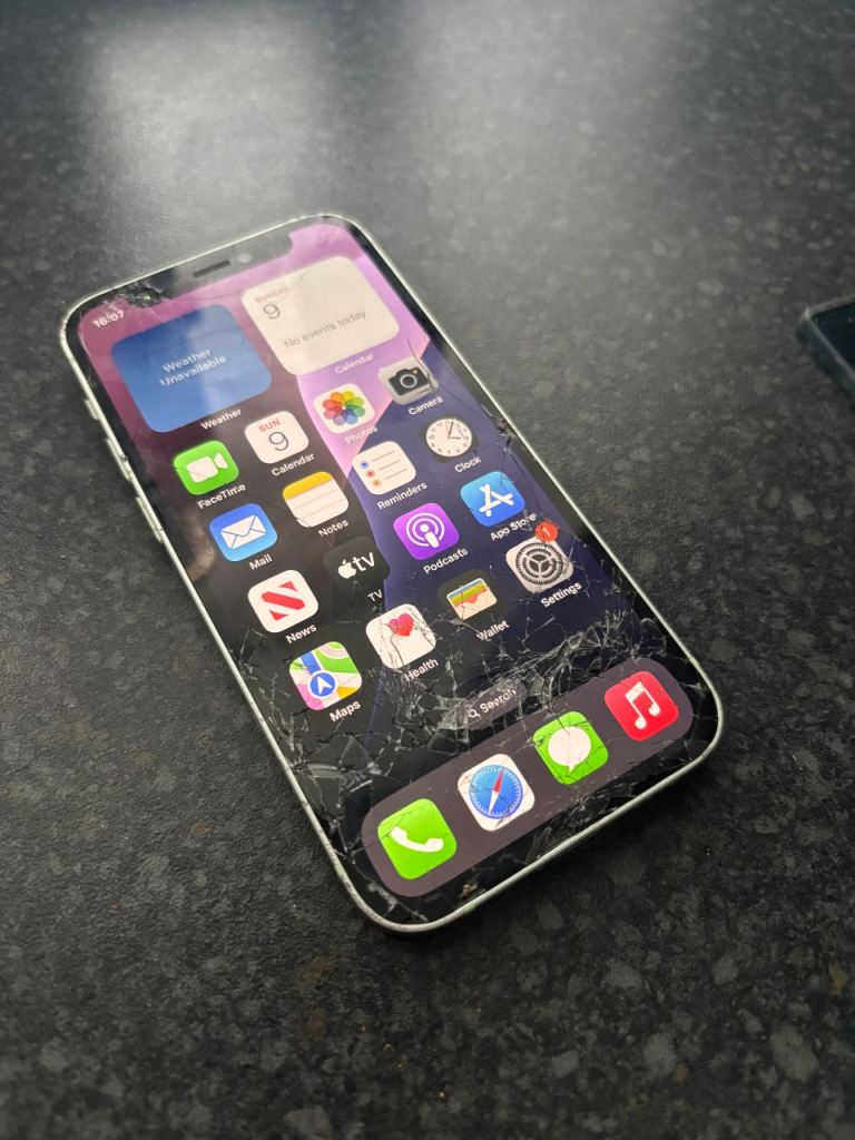 iPhone 12 mini cracked 