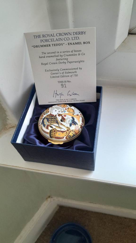 image for Royal Crown Derby Imari enamel trinket box