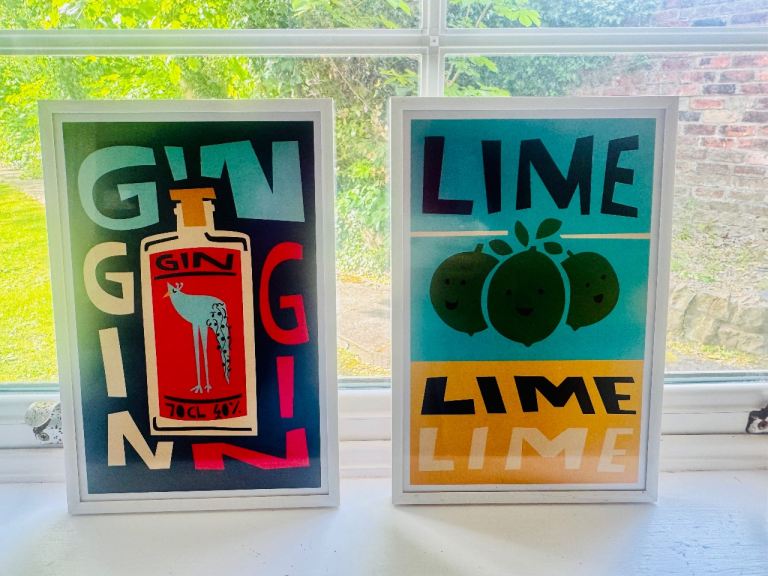 Colourful Prints great in kitchen