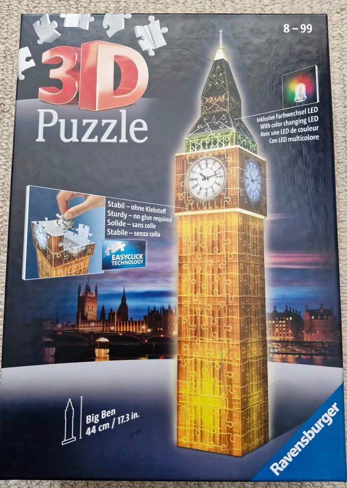  Ravensburger Big Ben 3D light up jigsaw puzzle