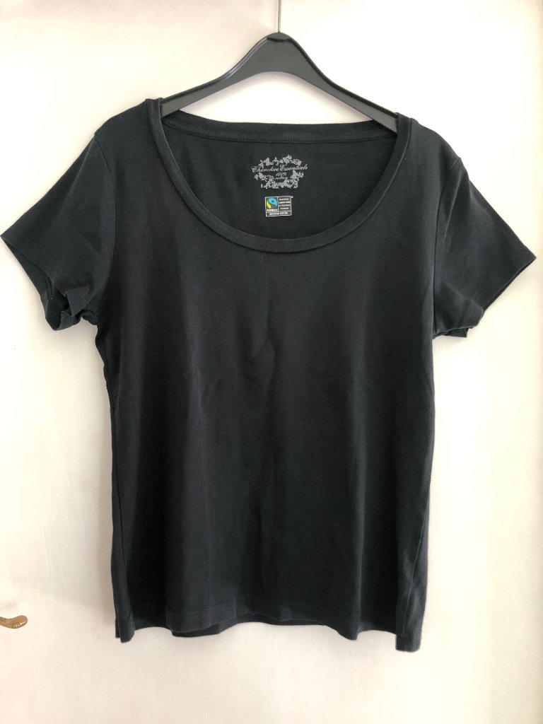 Cherokee black cotton top.  Size 16.