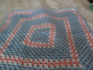 New Hand Made Crochet Dolls-baby Blanket approx 25 inch square