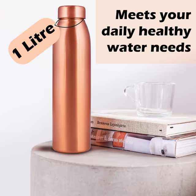 Pure Copper Water Bottle – 1 Litre - £7.99