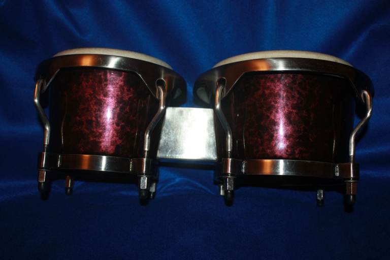Pearl Primero Pro Fibreglass Bongos 7in + 8.1/2in Wine Red Marble Finish ~ £80 ono