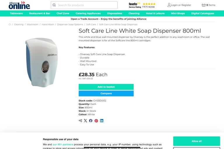 BRAND NEW BOXED wall mounted hand wash dispenser. BARGAIN PRICE thanks 🙏 