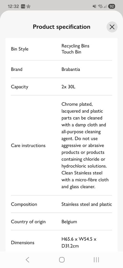 Brabantia Bo Touch Bin (2 x 30L)