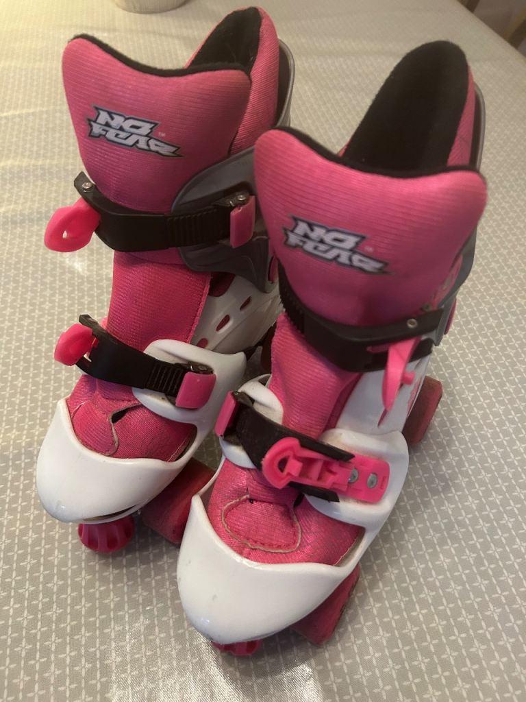 No Fear Quad Roller Skates Pink - Kids Adjustable Size 1-4