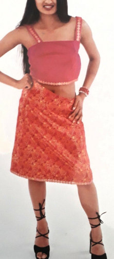 PARTY ASYMMETRIC FULLY LINED BROCADE SKIRT, SIZE 10
