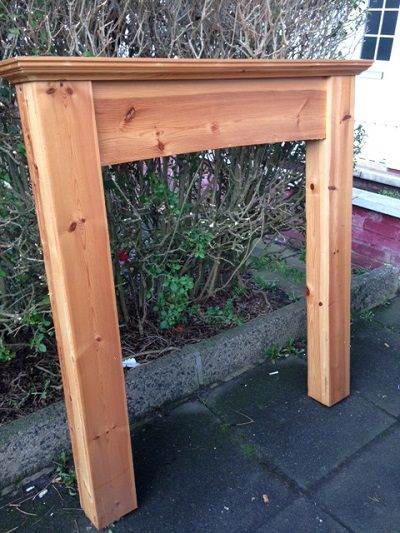 Pine wood fire surround / mantlepiece