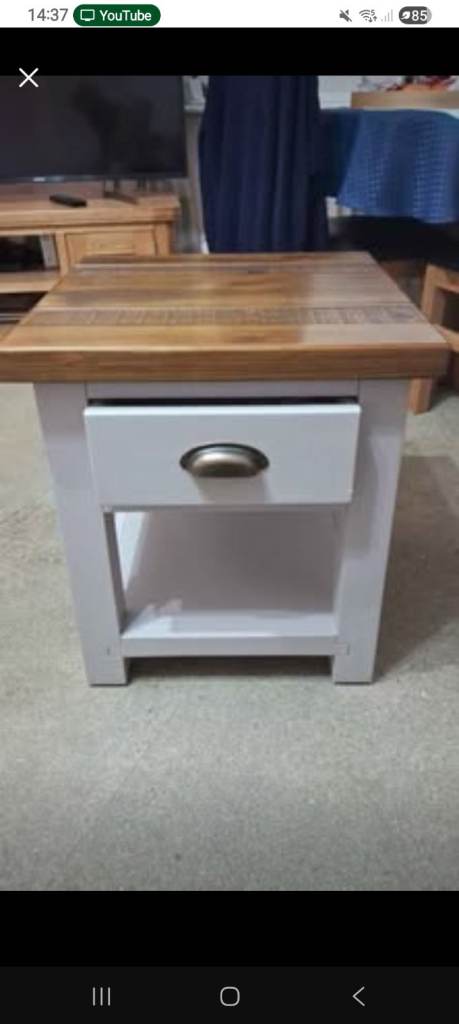 Wooden Bedside Table with Drawer and Shelf – Good Condition
