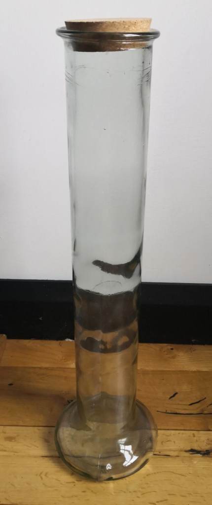 Recycled Glass Spaghetti Storage Jar with Cork Lid