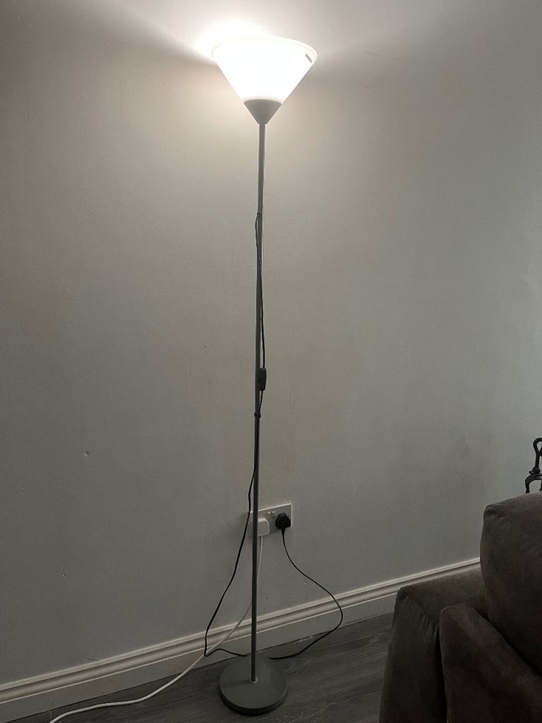 Grey & white floor lamp 