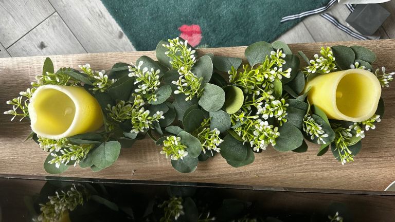 Artificial Eucalyptus & Berry Candle Holder Decoration