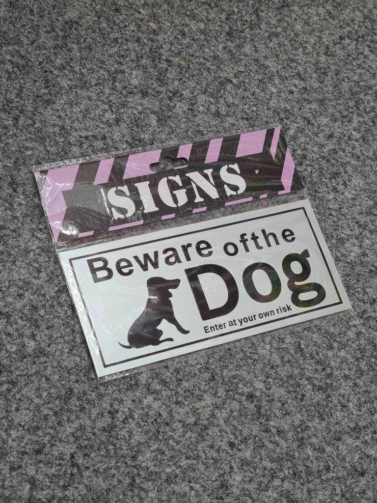 Beware of the Dog Warning Sign Plaque 