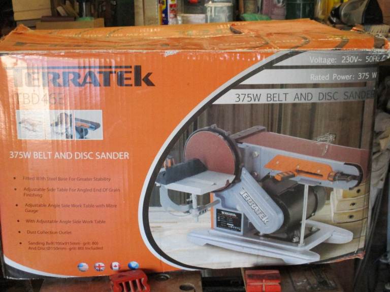  Terratek TBD468 375W Belt and Disc Sander plus other items