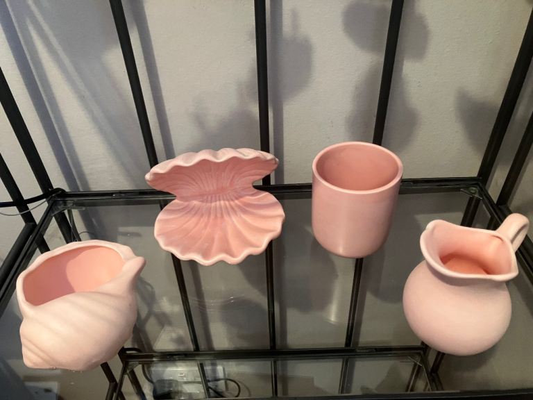Devon Ceramics Pink Shell & Jug Vases - Hand Finished