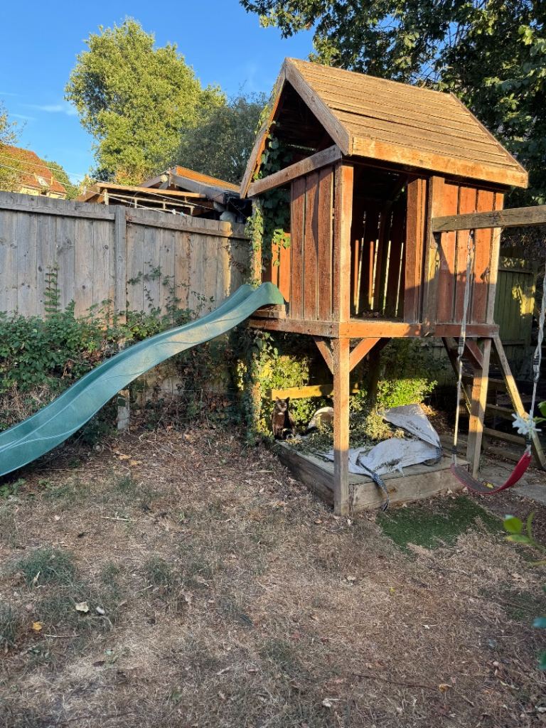 Playhouse climbing frame with Slide and Swings