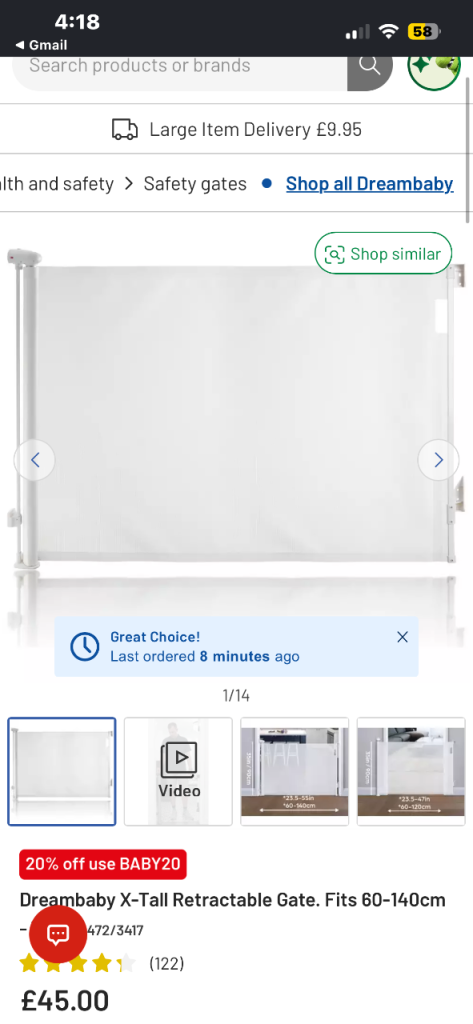 DreamBaby Retractable Stairgate