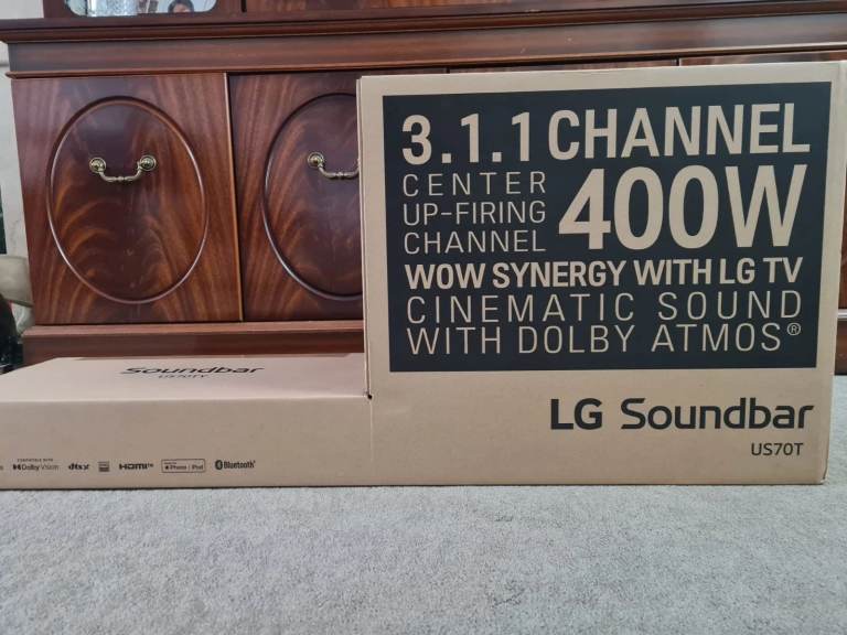 LG US70TY 3.1.1 Channel Soundbar with Dolby Atmos & Subwoofer BRAND NEW & SEALED