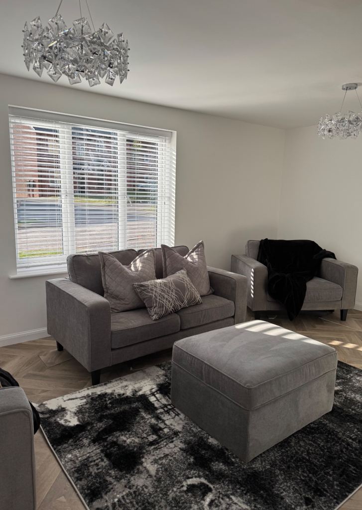 image for Sofa, 2 love seats, and ottoman pouffe 