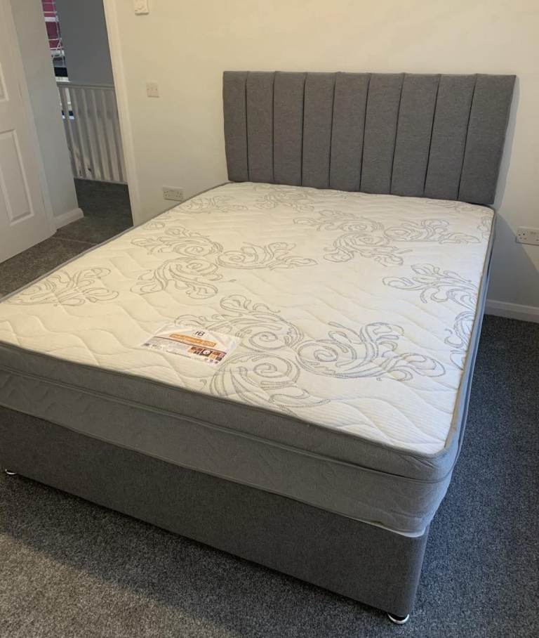 Comfortable DIVAN 4FT6 Double Bed Base With Mattress & Storage >> Super Deal 20% Off >> Order Now