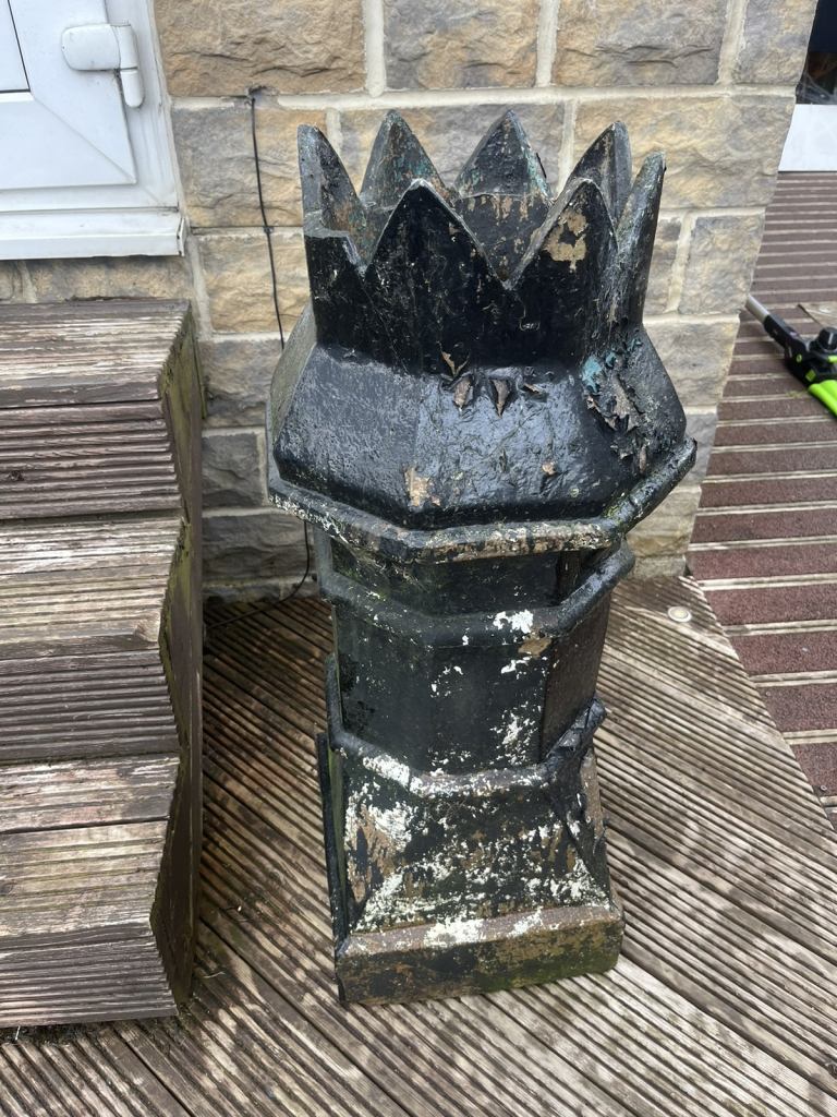Painted old vintage garden reclaimed chimney pot 