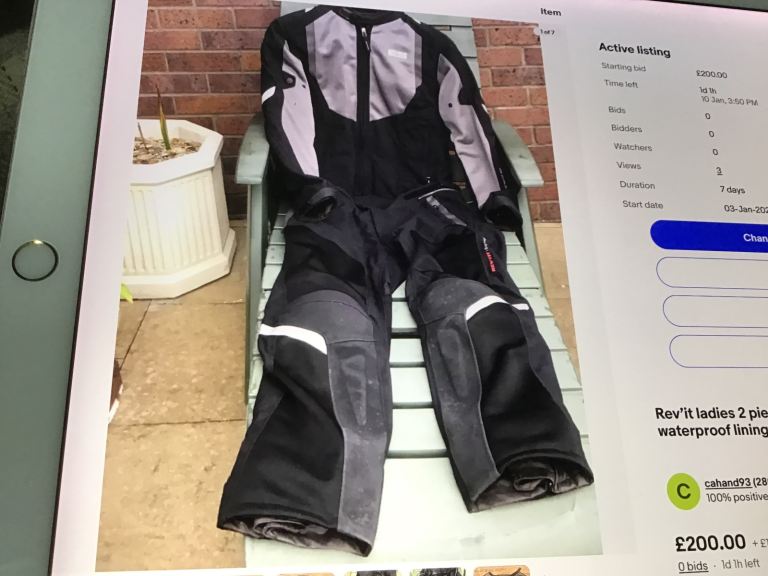 Revit ladies 2 piece Textile motorcycle suit with full body armour in immaculate condition
