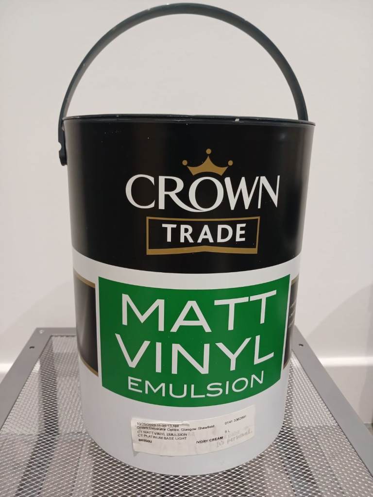 NEW Crown Matt Vinyl Emulsion 5l - Ivory Cream