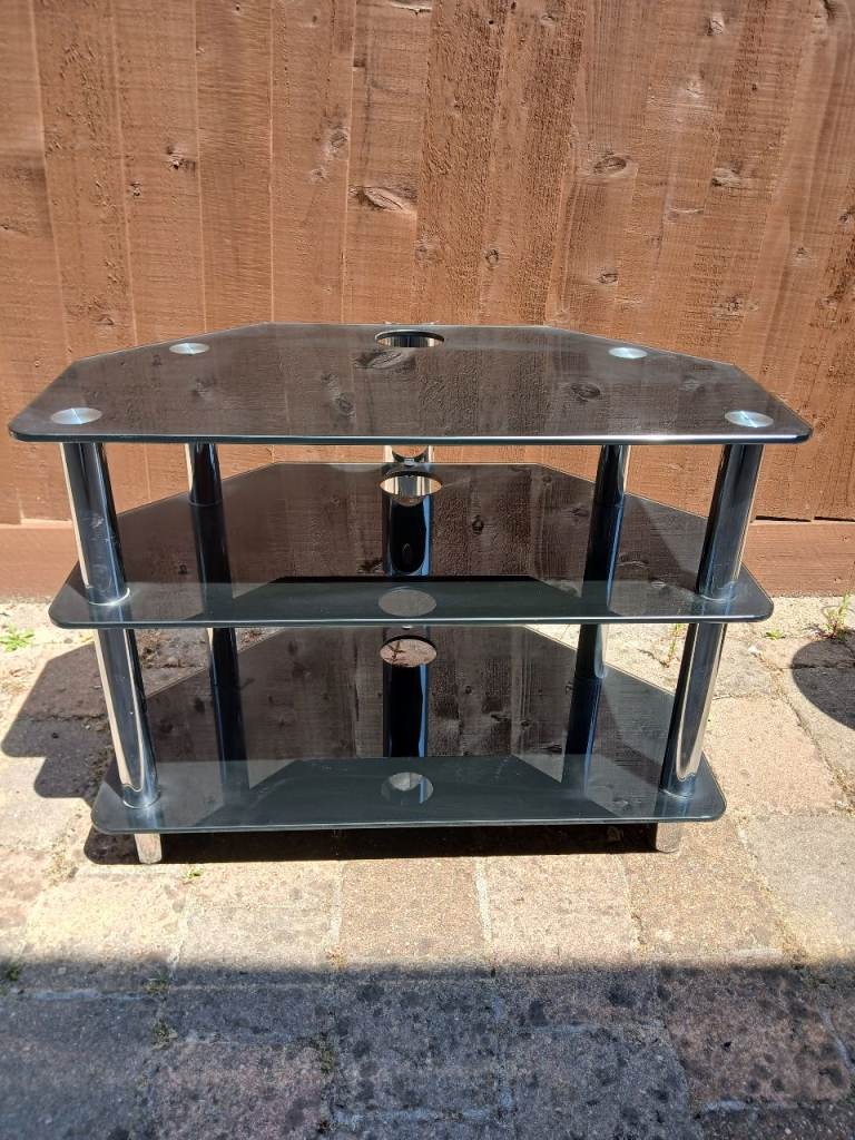 Smoked glass TV corner unit