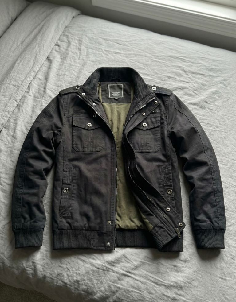 Mens Warm Fleece Cargo Jacket Winter Military Bomber Jackets Windproof Work Coat with Multi Pockets