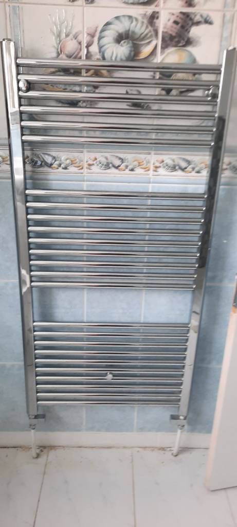 Chrome Heated Towel Rail Radiator – Good Condition