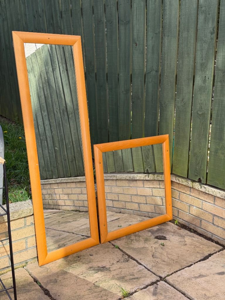X2 Large Mirrors ikea riska Wooden square Rectangle Ideal Upcycle 