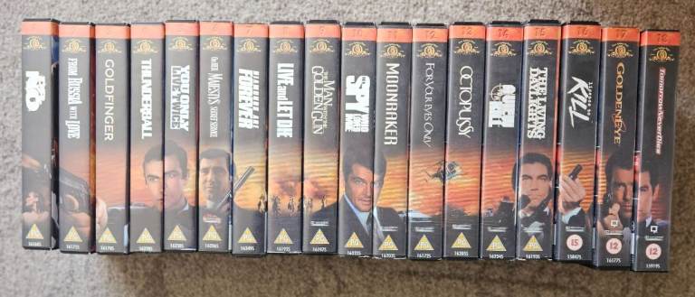 James Bond 007 VHS Collection Box Set (18 Films) - 12 FACTORY SEALED