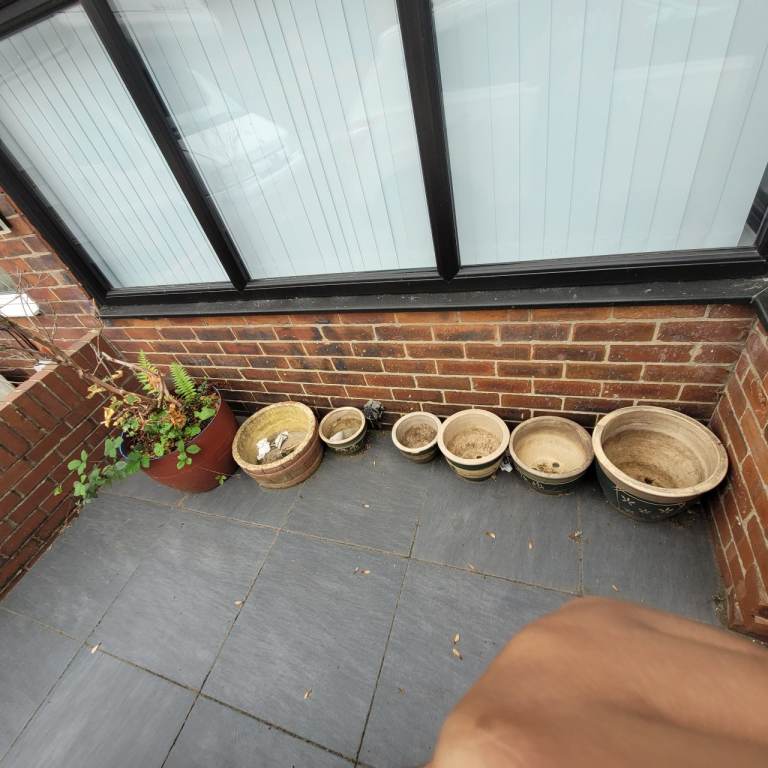 Various Terracotta and Concrete Garden Pots - 7 Pieces
