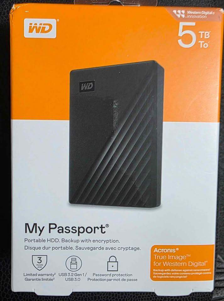 Western Digital My Passport 5TB Portable Hard Drive - BNIB & Sealed