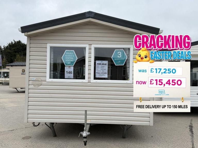 3 Bed 10ft Wide Static Caravan - DG, CH - Offsite Sale for Own Land, Self Build