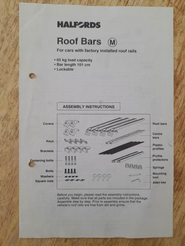Halfords Roof Bars 
