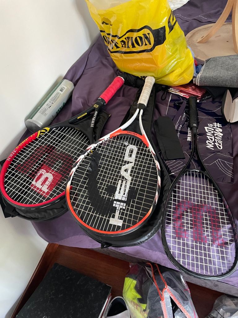 Head and Wilson Tennis and Squash Rackets – Good Condition