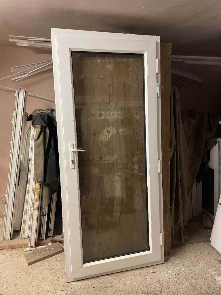 UPVC DOOR 203 x 90 cm - UPVC DOUBLE GLAZED DOOR - CLEAR TOUGHENED GLAZING (REF: DX203)